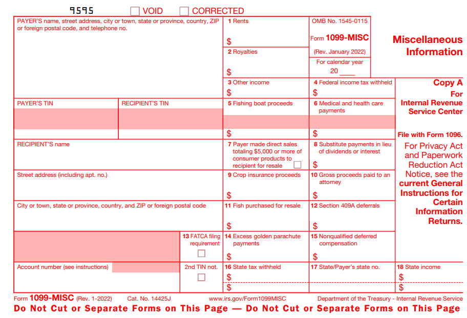 2022 Form 1099 for the State of Delaware